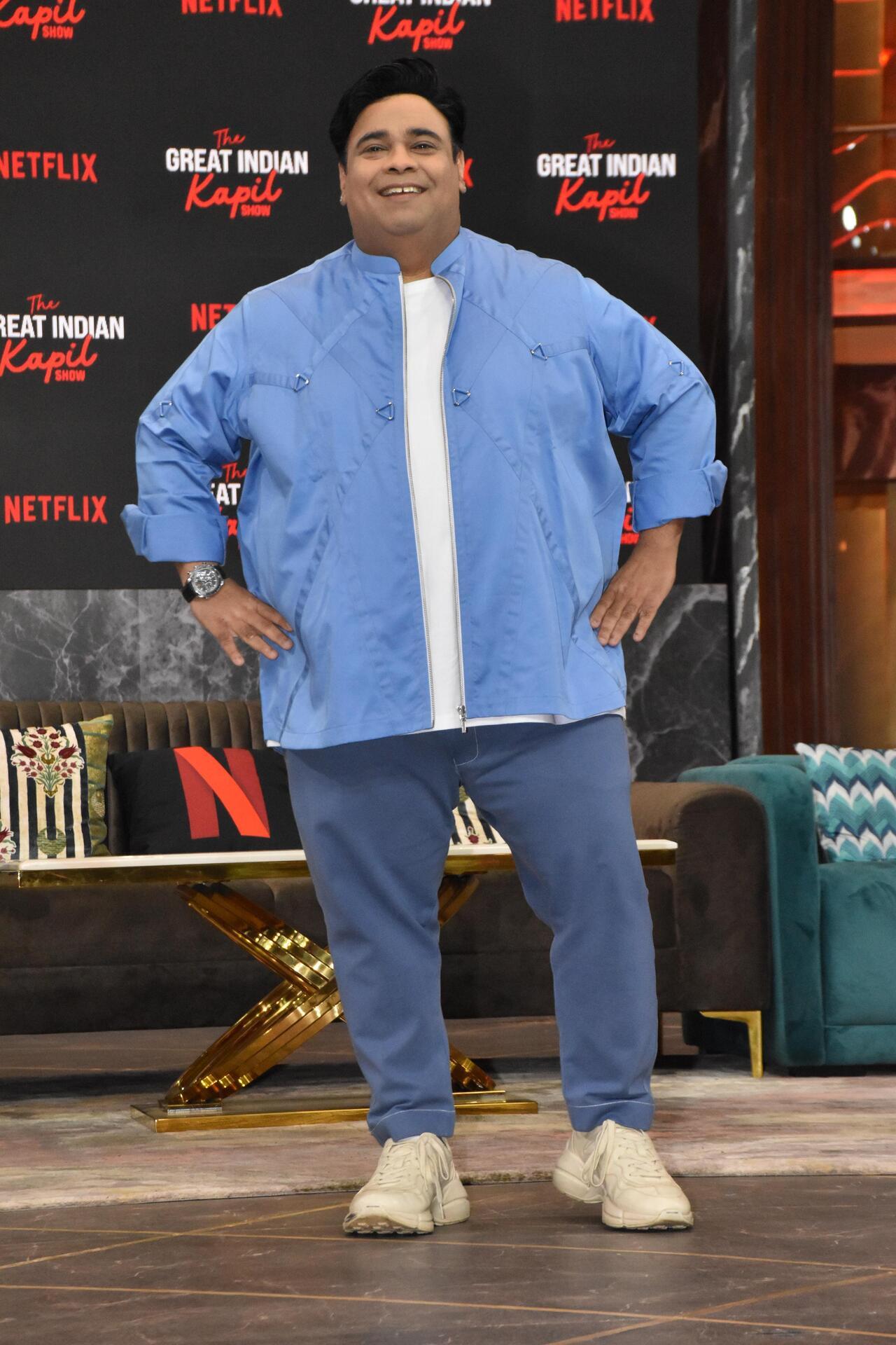 Kiku Sharda shines bright in this blue outfit at the press conference